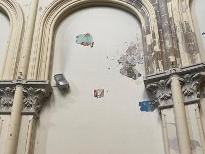 Photo d'une des fresques de l'église Sainte Marie-Madeleine avant sa rénovation © Ville de La Madeleine