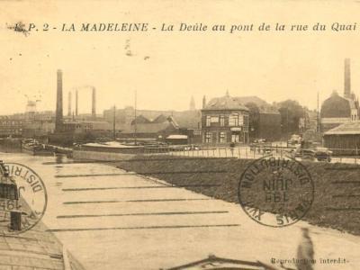 Vue sur la Deûle depuis le pont en 1928 © Archives municipales fonds Christian Janssens