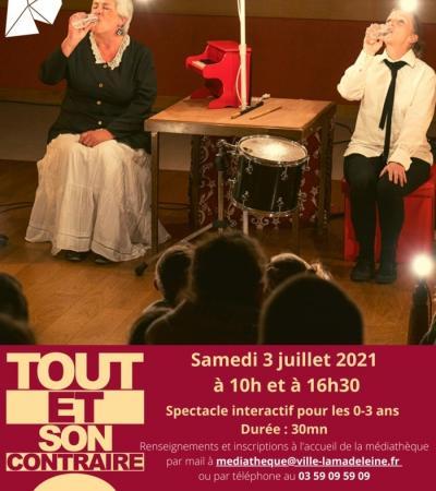 Spectacle TOUT ET SON CONTRAIRE de la compagnie du Cha Bada